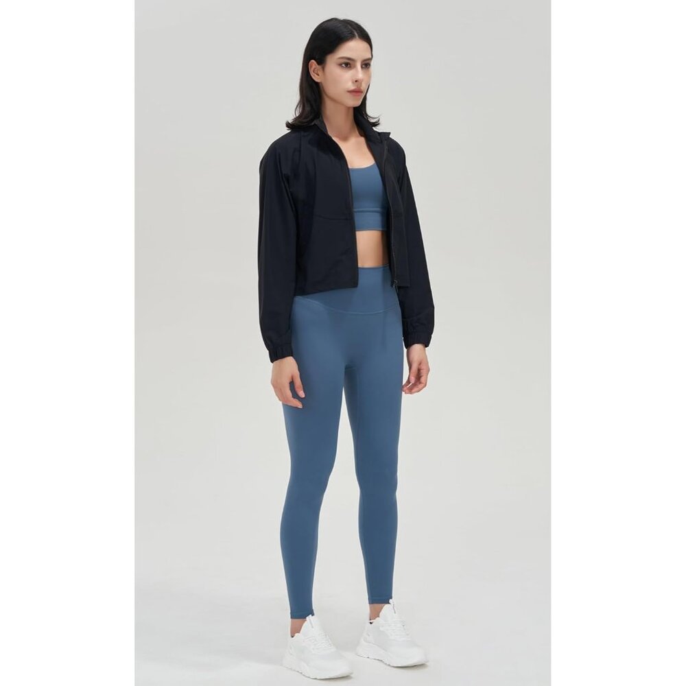 Women’s Athletic Cropped Jacket Polyester Spandex… - image 6
